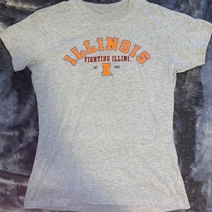 Grey& orange illinois womens t-shirt